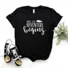 And So Adventure Tee Begins Feather Women Hipster Funny T-shirt Lady Yong Girl 6