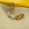 Vrouwen Designer Diamond Stud Oorbellen Gold Earring Luxe Pearl Hoop Earring F voor herenontwerpers Jewerlry Dangle Letters Studs Wedding Box