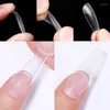 False Nails Gel Extension System Full Cover Sculpted Clear Nail Tips Coffin Fake DIY Practice Manicure Tool