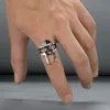 Ringos de banda goth hip hop mf doom máscara para homens gladiator punk estilo pharaó egípcio ring masculino clássico de joias retrô acessórios de festa smtiq