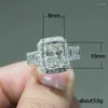 Cluster Rings Vintage Lab Diamond Ring 925 Sterling Silver Engagement Wedding Band For Women Bridal Promise Party Jewelry Gift