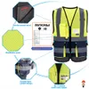 AYKRM Высокая видимость отражающая жилет безопасность Zip Pocket Hi Viz о безопасности талиста