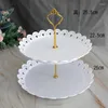 Bakware tools European Style Two-Tier Fruit Bowl Birthday Party Dessert Stand Display Cake Tray Three-Tier