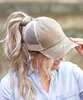 Snapbacks 2022 Niwe Women Horsetail High Messy Bun Hat Concerned Baseball Caps Unconstructed Washed Father Hats Girls Trucker Ponycaps L221028
