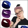 Faixa de cabelo elástico nó de seda faixa de cabelos acessórios para mulheres twist twist cross hairband maquiagem banda de cabeçote de moda laços 60pcs gota dhx19