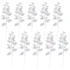 Fiori decorativi Foglie di Natale Foglie Picks Glitter Albero artificiale Ornamento in oro finto Filler glitterato Vaso Pick Stem Rami Pino