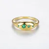 New Exquisite 18k Gold Plated s925 Silver Ring Women Jewelry Micro Set Synthetic Emerald Luxury Ring Accessory Gift