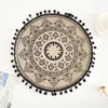 Cotton and Linen Round Place Mats Boho Cotton Woven Macrame Tassels Table Pads for Dining Room Kitchen Decor