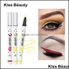 Eyeliner Kiss Beauty 6 Farben Matt Schnelltrocknender Eyeliner Flüssigstift Langlebiges, nicht verschmierendes Augen-Make-up 12 Stück Drop Lieferung 2022 Er Dh2S6