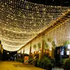 Строки 100-500 м рождественские елки сказочные огни на открытом воздухе 220V ЕС праздничный праздник гирлянда Столь для свадебного рождественского года декор