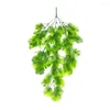 Dekorativa blommor 1st. Grön Vine Palm Leaf Artificial Hanging Garland Plants lämnar DIY för hembröllopsfestrum Trädgårdsdekoration