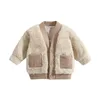 Tench Coats Born Infant Bébé Garçons Coton Automne Poche À Manches Longues Polaire Manteau Veste Vêtements