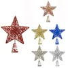 Glinsteerde kerstboom Topper Star Decoratie Xmas Treetop Home Decor Red Gold Silver Blue RRA448