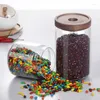 Storage Bottles Round Sealed Glass Jars Kitchen Tank Coffee Bean Can Mason Jar With Lid Food Container Organizer Bottle