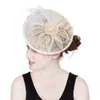 Feather Sinamay Fascinator Hat överdriven överstorlek Sinamay Floral Disc Hair Jewelry England Noble Fascinators