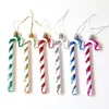 Kerst Plastic Candy Cane Glitter Xmas Tree Hangende ornamenten voor vakantiefeest Decoratie Gunsten RRA450