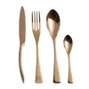 Servis upps￤ttningar Kaya 18/8 rostfritt st￥l rosguldk￤rl Restaurangsrestaurang Set knivgaffel Tabell 4PC/Set