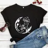 Goblincore Moon Mushroom T-shirt Funny Tops Skeleton On Graphic Shirt Street