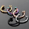 Nail Art Decorations 10Pcs Piercing 3D Stainless Steel Manicure Jewely Dangle Horseshoe Rings Charm Tip Supplies 1 8mm