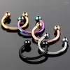 Décorations d'art d'ongle 10 pièces Piercing 3D en acier inoxydable manucure bijoux balancent anneaux de fer à cheval charme pointe fournitures 1 8mm