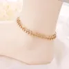 Anklets Punk Gold Silver Color Multilayer Bead Figaro Chain Anklet For Women Fashion Ankle Bracelet On Leg Foot Jewelry 2022