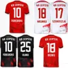 22 23 FC Club 10 Jersey de futebol Forsberg 18 Nkunku 25 Olmo 19 Sorloth 9 Poulsen 4 Orban 21 Brobbey 7 Sabitzer Football Shirt Kits Team Color Nome personalizado Número Laibixi