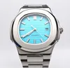 Relógio mecânico automático masculino de 39 mm NH35 Green Luminous Luminous Blue Dial Blue Property Sports Elegant Men's Watch 01