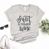 Dulce como la camiseta de vino de fresa Mujeres Hipster Camiseta divertida Lady Yong Girl 6 Color