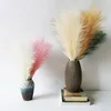 Decorative Flowers 3Pcs/Bag Artificial Plant Delicate Anti Fade 5 Forks Fake Pampas Grass Portable For Living Room