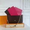 سيدة القابض كروسودي فيليسي Pochette M61276 أكياس الكتف محافظ حقيبة اليد 3 في 1 نساء مصممة لسلسلة الذهب حقائب اليد مع استلام كيس الغبار مربع