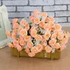 Decorative Flowers 15 Head Mini Roses Artificial Flower Wedding Scene Layout Living Room Desk Home Decoration Fake Accessories