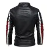 Herrenjacken Herren Gelbe PU-Lederjacke Patchwork Bikerjacken Lässiger Reißverschlussmantel Männliche Motorradjacke Slim Fit Pelzgefütterter Oberbekleidungsmantel 221102