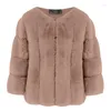 Femmes Fourrure Dames À Manches Longues Hiver Faux Manteau Femmes Court Surdimensionné Veste Rose Chaud Fourrure Vêtements D'extérieur 4xl Femme Pardessus Coupe-Vent