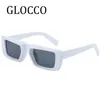 Occhiali da sole Trendy Bianco Rettangolare Y2K Donna Punk Fashion Square Occhiali da sole Uomo Anni 2000 Estetica Eyewear Shades