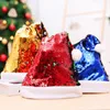 Top Christmas Decorations Skull Caps Double Turn Christmas Sequins Hat Colorful Beads Pick Adult Antlers Santa Hats