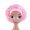 Hats Bulk 10pcs Girls Hair Care Kids Night Sleep Beanies Solid Satin Bonnet Hat Child Polyester Head Wrap Cap Adjustable