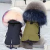 Dog Apparel Glorious Kek Winter Dog Clothes Luxury Faux Fur Collar Coat For Small Warm Windproof Pet Parka Fleece Lined Puppy Jacket Dhdw4