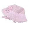 Hats Sun Hat Lace Basin Cap Flower Hollow Baby With Bow Summer Set Cute Princess Girl