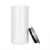 US /CA 지역 창고 승화 블랭크 머그잔 20oz 스테인리스 스틸 스트레이트 텀블러 뚜껑과 밀짚 열전달 컵이있는 흰색 텀블러 물병 50 pcs /carton
