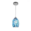 Lâmpadas pendentes Mediterrânea Blue Mosaics Dining Room Classic Kitchen Lamp Cafe Shops Light