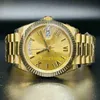 Andra klockor Box Papers med VVS1 Top Quality Watch 40mm Day-Date Prient 18K Yellow Gold Japan Movement Automatic Mens Men's Watche B P Maker Gia 2QU3F