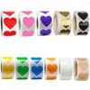 Presentförpackning 42Kinds Color Chroma Round Heart Stickers Etikett Roll 500st Dot för kodning av diverse journaldagbok Varning Scrapbook SEALS