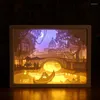 Night Lights 3D Paper Art Sculpture Light Romantic Box Atmosphere Colorful Lamp For Bedroom Couple Dating Home Decoration