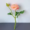 Flores decorativas 6 PCs ramo curto 2 cabeças Rosas de chá artificial para decoração em casa Buquês de casamento de lótus falsos