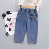 Jeans Baby Boys Pants Dziewczęce Dzieciowe spodnie Dasual Cartoon Kids 1 2 3 4 lata 221102