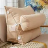 Pillow Wedge Backrest Soft Plush Back Adjustable Lumbar Support With Headrest Sofa Bed Rest Reading