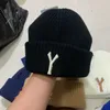 Corea del Sud nuovo autunno inverno uomini e donne amanti cappello di lana grande lettera cappelli a doppia maglia
