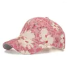 볼 캡 달리기 모자 와이드 맨 야외 황금 라인 레이스 꽃 프린트 여름 야구 모자