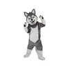 Halloween Grey Husky Mascot Costume Simulação de desenho animado Personagem de anime Tamanho Adultos Time de publicidade ao ar livre de Natal para homens Mulheres