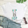 Hip Hop Paskalya Tavşanı T-Shirt Kadın Tişörtünü Durdurmuyor Komik Hippi Tee Harajuku